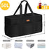 LHZK Stand Up Extra Large Utility Tote Bag with Lid, Utility Tote Bag with Metal Wire Frame and the Sides Rinforced