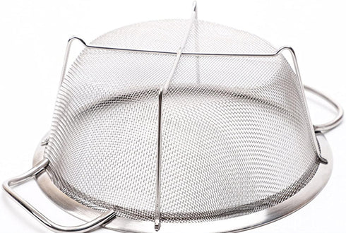 Stainless Steel Mesh Colander Strainer Basket - 2.5 Quart Fine Mesh Net with Heavy Duty Handles for Strain, Drain, Rinse