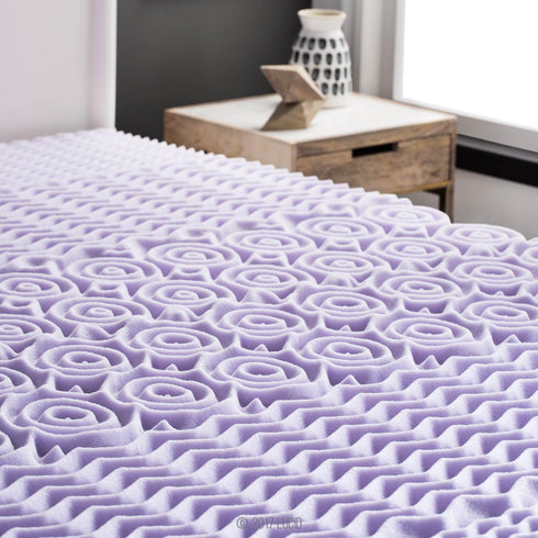 LUCID 2 Inch Lavender Memory Foam Full Mattress Topper, 5 Zone Design