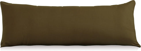 EVOLIVE Ultra Soft Microfiber Body Pillow Cover, 21"x54" with Hidden Zipper Closure, Coffee