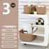 Sea Team 3-Pack Rectangle Woven Cotton Rope Storage Baskets - Shelf Basket, Closet Organizers, 3-in-1, Khaki