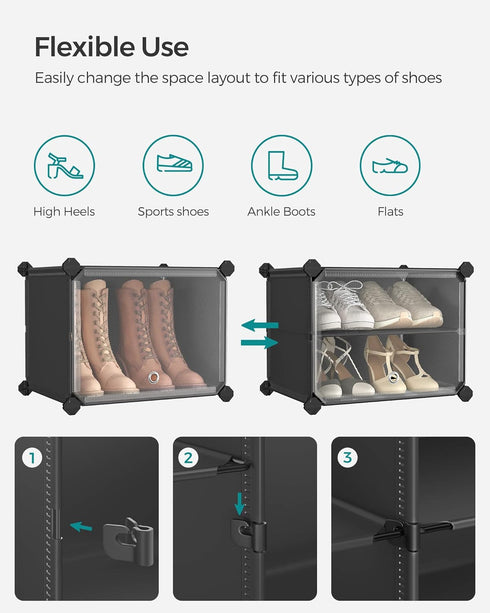 6-Tier Closet 24 ULPC033B01 SONGMICS Shoe Rack Organizer, Shoe Storage Cabinet for and Entryway, Holds Pairs of Shoes