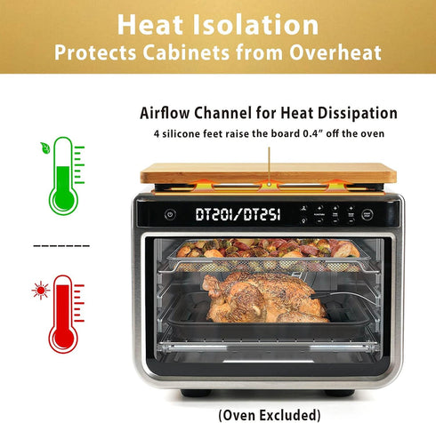 Cutting Board Compatible with Ninja DT201/DT251 Foodi Air Fryer, 16.3x13.1”, Heat Resistant with Non-Skid Silicone Feet