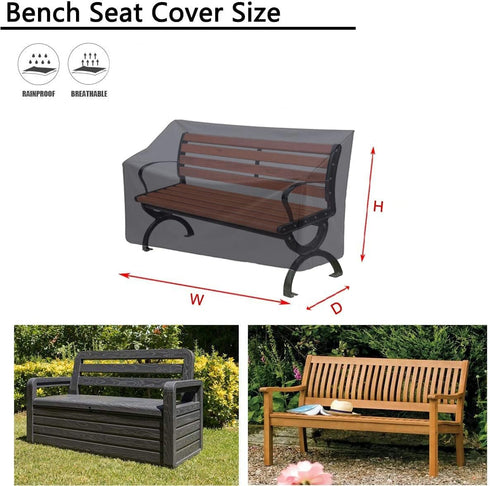 64 Inch 3 Seating-64 25" 35" Kingling Outdoor Bench Cover Waterproof for Patio Acacia Wood Bench & Seat Patio Loveseat