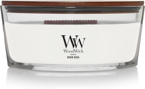 Woodwick Ellipse Scented Candle - Warm Wool 16oz with Up to 50 Hours Burn Time, Fall Candle with Crackling Wick