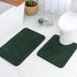 MIULEE U Shaped Toilet Rugs, Absorbent Microfiber Contour Bath Mats, 20'' x 20'', Dark Green