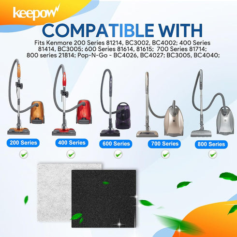 KEEPOW CF-1 Hepa Filter Replacement 4 Pack, Compatible with Kenmore Sears Progressive CF-1, Progressive & Whispertone,