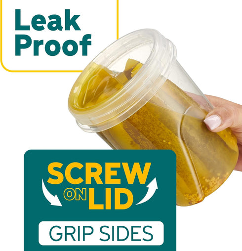 ELEGANT DISPOSABLES 32 oz Plastic Food Storage Containers, Reusable Leak Proof Pack of 12