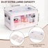 24 QT Medicine Organizer Storage Box with Removable Tray, Extra Large Collapsible First Aid Box Empty, Clear Medicine
