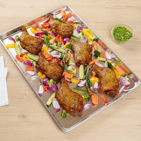 Restaurantware Met Lux 26 x 18 Inch Industrial Baking Pan, Heavy-Duty Full-Size Aluminum Sheet Pan