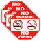 3 Set Warning Signs - No Smoking No Vaping Sign, Static Cling Decal for Inside Outside Window, 6 x 6 Inch