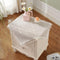 Square Small Bedside Tablecloth Cotton Linen Light Brown Lattice Dust-Proof Washable Table