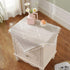 Square Small Bedside Tablecloth Cotton Linen Light Brown Lattice Dust-Proof Washable Table