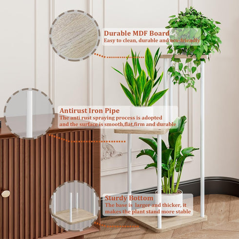3 3 AZERPIAN Tier Plant Stand Indoor Metal Plant Shelf for Multiple Plants Corner Flower Holders for Living Room