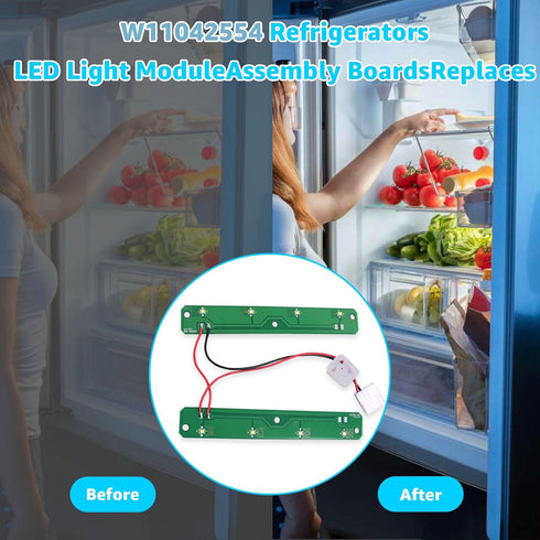 W11042554 LED Light Module Board for Whirlpool Amana Maytag Refrigerator, Replaces W11527432 W11333374