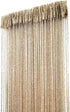 ave split Decorative Door String Curtain, Wall Panel Fringe, Window Room Divider, 100x200cm, Champagne