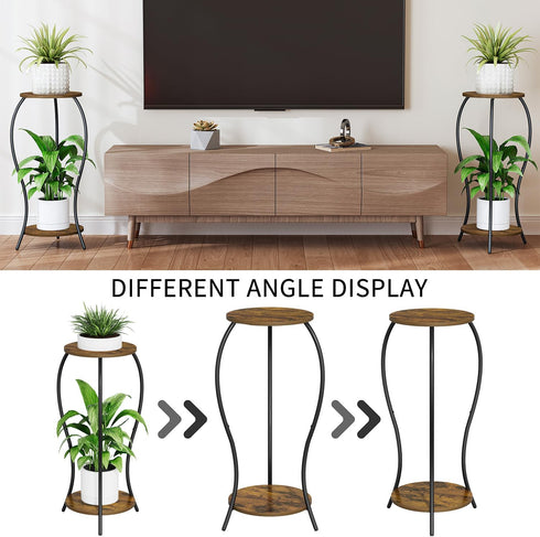 2 Plant Stand Indoor, Tier Round Tall Plant Stand, Flower Pot Stand, Plant Shelf Rack, Corner Plant Stand for Planter
