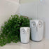 Set 2 5 4 Inches Wise Owl Decor Statue Sculptures of Small White Resin Figurines, & High, Minimalist Decor for Home