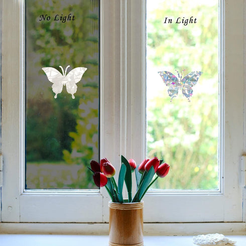 Set of 20 Butterfly Static Window Clings, Anti Collision Decals for Bird Strikes, Glass Awareness Stickers