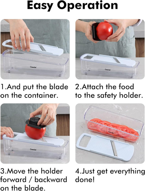 Geedel Professional Mandoline Slicer for Kitchen, Multi Purpose Vegetable Slicer Cutter, Vegetable Cutter Onion Cutter