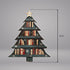 NGHYANNA 4 Inch NGHYANA Wooden Christmas Tree Ornament with Bookshelf Design Hanging Decoration
