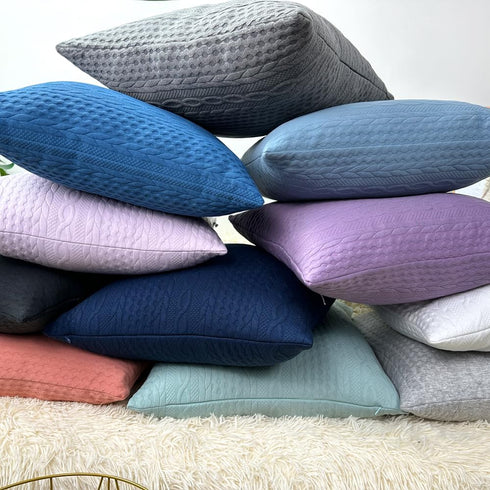 Booque Valley Throw Pillow Covers, Pack of 2 Super Soft Decorative Stretchy Cushion Covers for Sofa Bed Car Chair (Grey