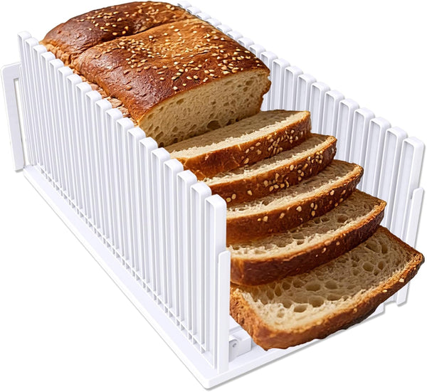 Fanlory Bread Slicer,Adjustable Thickness And Width Guide Bread Slicer, Foldable and Compact