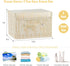 2PCS Gold Decorative Storage Boxes with Lid, Luxury Metallic Fabric Organizer Bins for Home Bedroom Closet Office