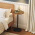 ET30BR YATINEY Round Side End Table for Small Spaces, Pedestal Style Martini Drink Side Table in Living Room, Bedroom