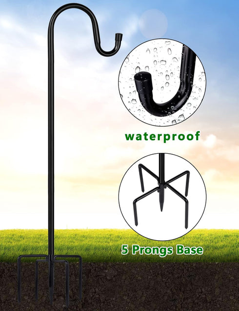 Ottsuls Shepherd-Hooks Adjustable for Bird-Feeder Lantern Plant-Hook Garden-Stake - Plant Stand Hanger for Outdoor