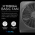 O2COOL Treva 10-Inch Portable Desktop Air Circulation Fan, 2 Speed, Compact Folding & Tilt Design, Graphite
