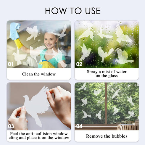 32 Pieces Window Strike Prevention Stickers Decals Anti Collision Window Clings Hummingbird Butterfly Leaf Shapes Stickers Window Stickers Prevent Bird Strikes on Glass (Hummingbird Style)