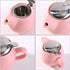 Small Ceramic Teapot with Stainless Steel Infuser - Heat Resistant Pink Tea Pot for Loose & Blooming Tea, 350ml