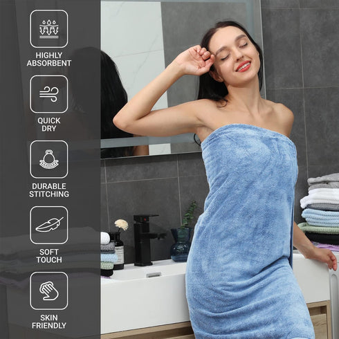 8 Set,2 35x70 Inches 2 4 Pcs Blue Bath Towel Pcs Oversized Towels Pcs Hand Towel Pcs Washcloth Bathroom Towel Quick Qry