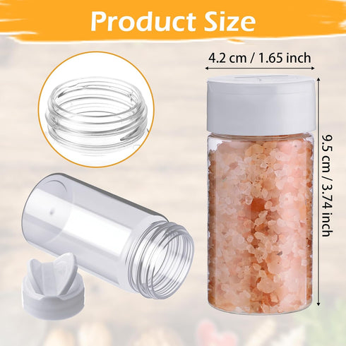 40 Pack 3.5 oz Mimorou Plastic Spice Jar with Shaker Lids Seasoning Containers Plastic Spice Container with Lids