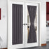 NICETOWN Grey French Door Curtains - Thermal Insulated Blackout Panel for Privacy, W54 x L72-Inch