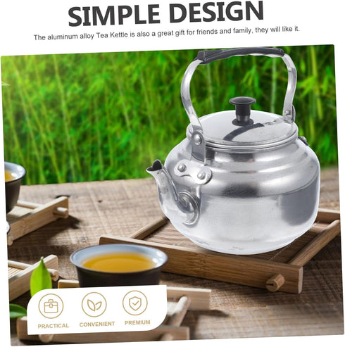 Metal Teapot Hot Tea Maker Outdoor Tea Kettle Stove Safe Teapot Tea Pot Wear-resistant Stovetop Kettle Camping Kettle Induction Heater Home Supplies Hot Pot Aluminum Alloy Heating