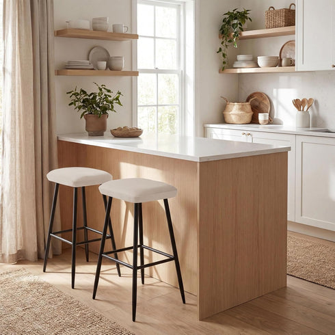 Counter Set 4 NICEEC Beige Bar Stool Covers Rectangle Spandex Stretch Vanity Barstool Seat Covers Water Repellent