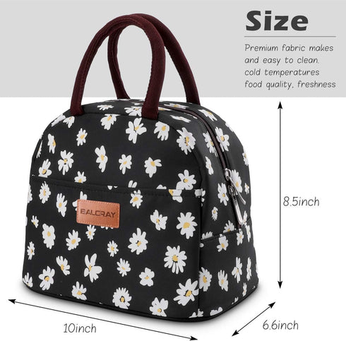BALORAY Lunch Bag for Women Men, Insulated Lunch Box for Work, Picnic, Travel - Daisy