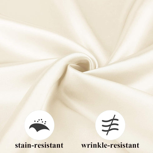 Aneco 12 Pieces Satin Napkin, 20 x 20 Inches Dinner Napkins for Weddings Party Decoration (Ivory)
