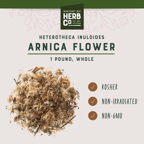 1 lb Arnica Flowers Whole, by Herb Co, Used to Produce Infused Oils for Topical Use
