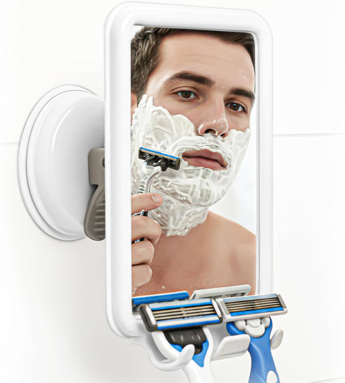 Safe-er-Grip Changing Lifestyles Suction Cup Fog-Free Shower Mirror, 360 Swivel Shaving Mirror