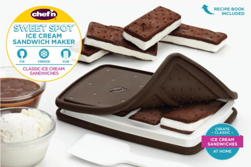 Set 2, Chef'n Sweet Spot Ice Cream Sandwich Maker - of Brown | Craft Homemade Ice Cream Sandwiches with Ease | Gift