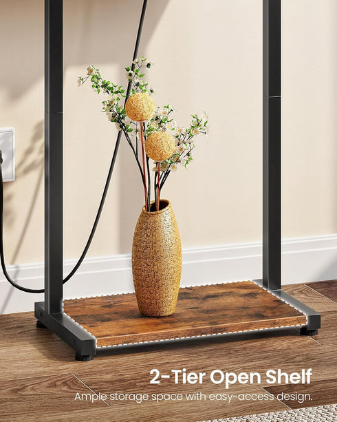 27" TBZ27UBF CHOEZON Narrow Side Table with Charging Station, Skinny End Table for Small Spaces, Couch Table