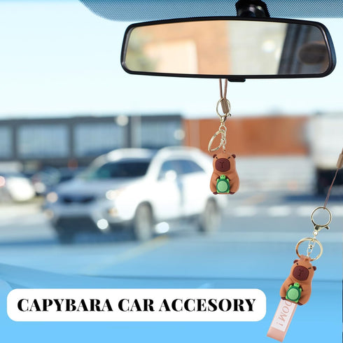 Capybara Car Accessories, Aesthetic Mirror Hanging Ornament, Cute Animal Pendant for Women, Men & Teens