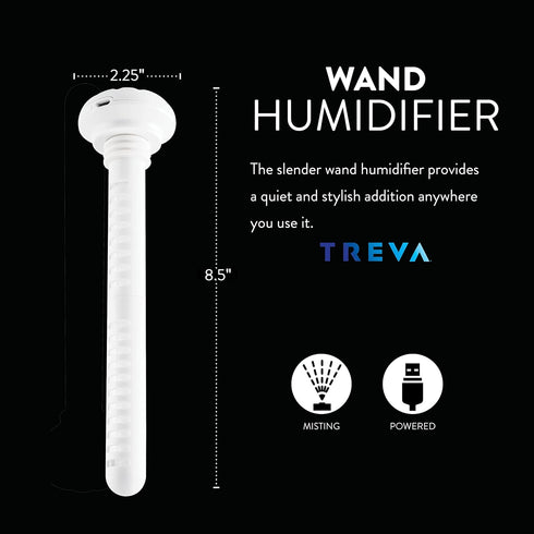 Treva Mini Portable Humidifier, Cool Mist Ultrasonic USB Moisture Wand for travel or home by Treva