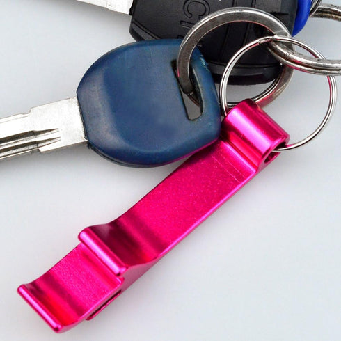 16 pcs Metal Bottle Opener in 8 Colors, Aluminum Pocket Claw Bar Soda Beverage Beer Keychain with Split Key Ring