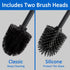 Leadfun Toilet Bowl Brush and Holder, Toilet Brush with Bamboo Handle and Covered Holder, Dual Brush Options, Weighted