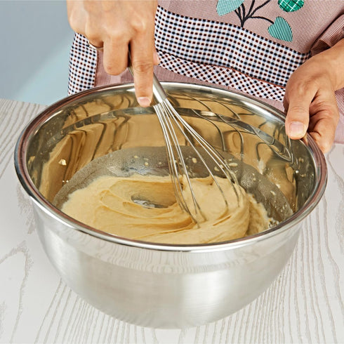 Stainless Steel Mixing Bowl - 5 Quart Metal Kitchen Aid Mixing Bowl for Baking, Cooking, and Food Storage