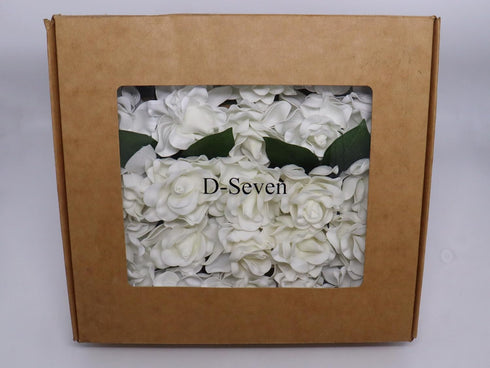 D-Seven Artificial Flowers, 25pcs Gardenia Flowers with Stem for Wedding Decorations